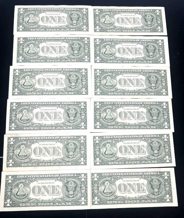 12 - One Dollar Star Notes - 2