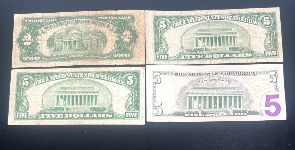 4-Assorted Five Dollar & Two Dollar Notes - 2