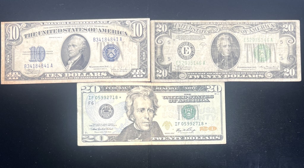 3-Assorted Ten Dollar & Twenty Dollar Notes (1 of 2)