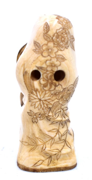 Japanese Signed Hooded Netsuke - 2