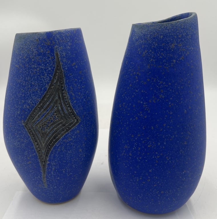 Pr Blue Studio Pottery Vases - 2