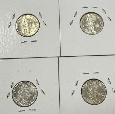 4 Mercury Dimes - 2