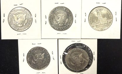 5 Kennendy Half Dollars - 2