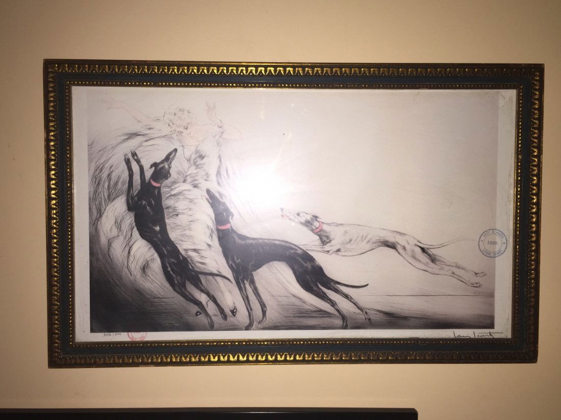 S/N LOUIS ICART PRINT & SEALS: Louis Icart print, with blue seal "1926", red seal lower left, signed, 303/500, 26" x 16"
