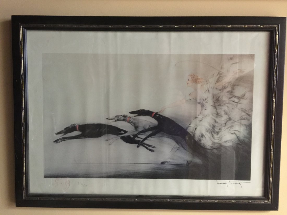 S/N LOUIS ICART PRINT & SEALS: Louis Icart print, with red seal "1927", 312/500, 27" x 19 1/2"