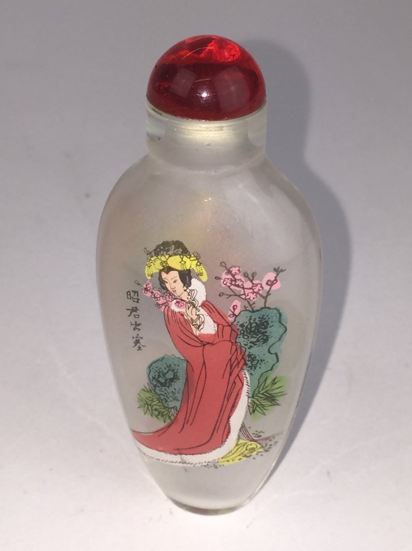 INSIDE PAINTED GLASS SIGNED SNUFF BOTTLE (1 of 5)