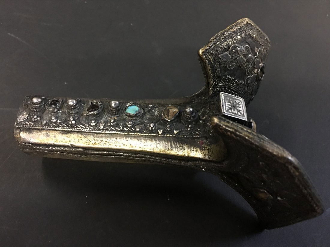 WALKING STICK HANDLE METAL WITH STONES (1 of 3)