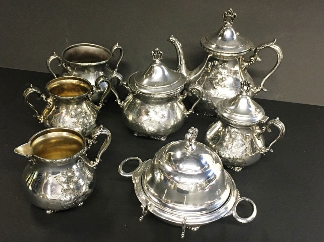 EG WEBSTER SILVERPLATE TEA SERVICE (1 of 2)