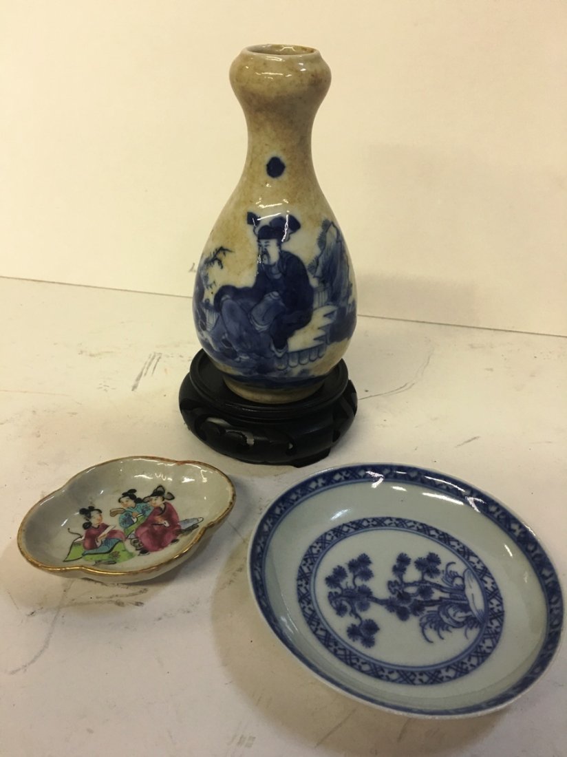 3 PIECE MINI COLLECTION VASE DISH WATER DISH (1 of 2)