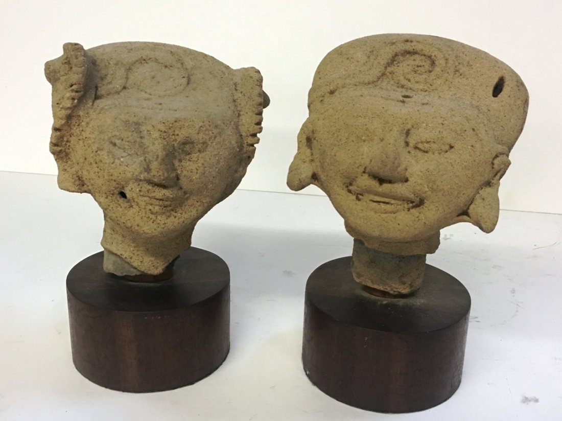 PAIR VERA CRUZ MEXICO RELICS HIM HER HEADS MOUNTED ON: 8" tall