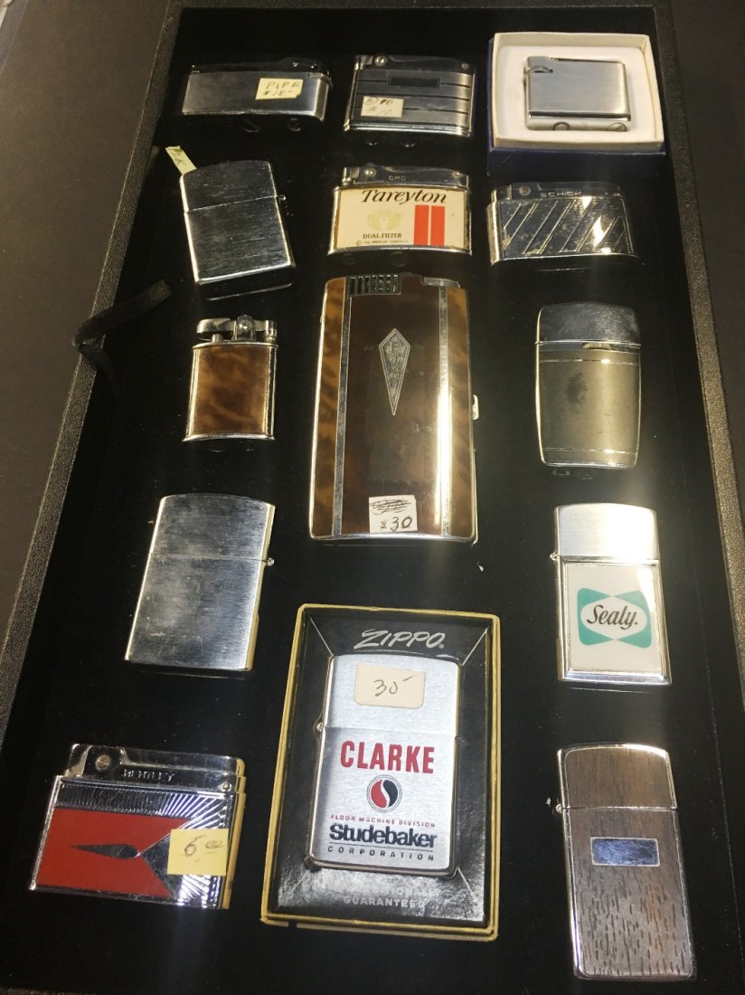 14 LIGHTERS: ZIPPO, BENTLEY, SCHICK, ETC.