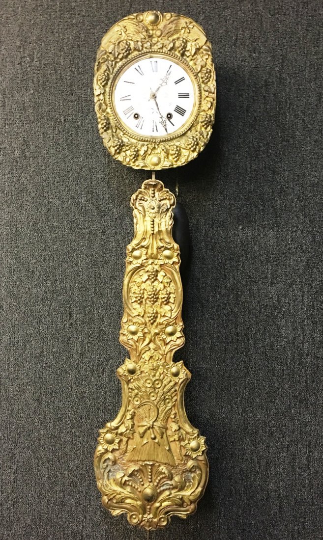 FRENCH STYLE MORBIER WALL CLOCK: 56" TALL