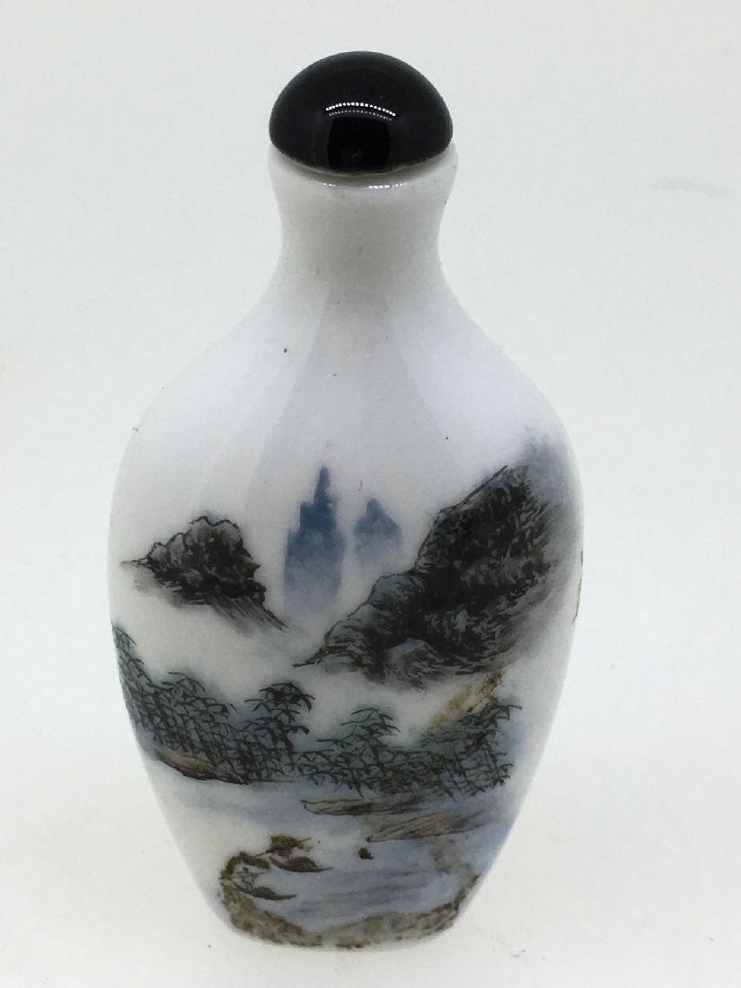 OVATE, PORCELAIN HAND PAINTED SNUFF BOTTLE, 1.75X2.5 (1 of 3)
