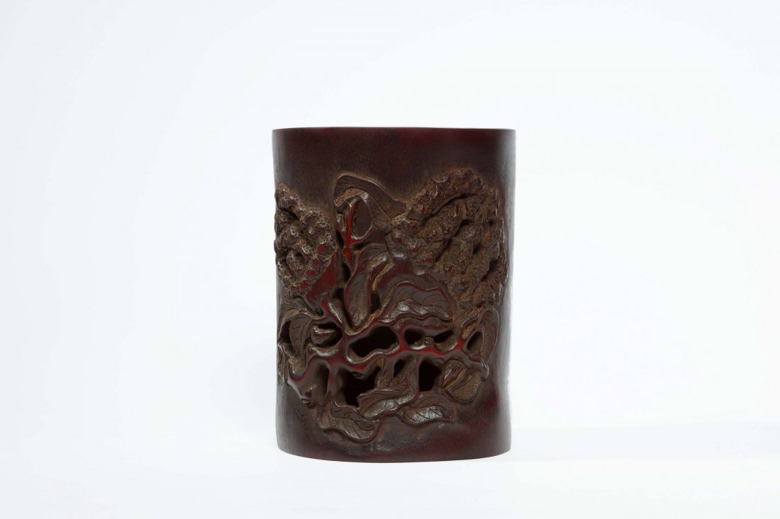 Vintage Bamboo Pen Holder: Vintage Bamboo Pen Holder, 7.25" high, 5.75" diameter.