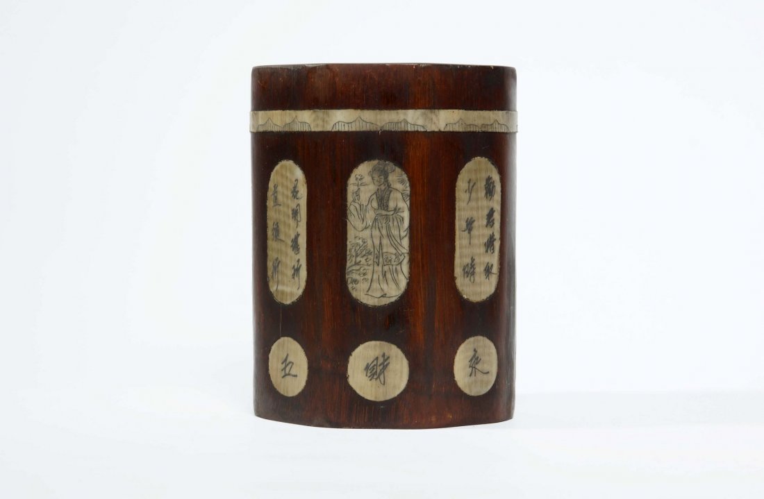 Vintage Bamboo Pen Holder: Vintage Bamboo Pen Holder, 5.5" high, 4" diameter.