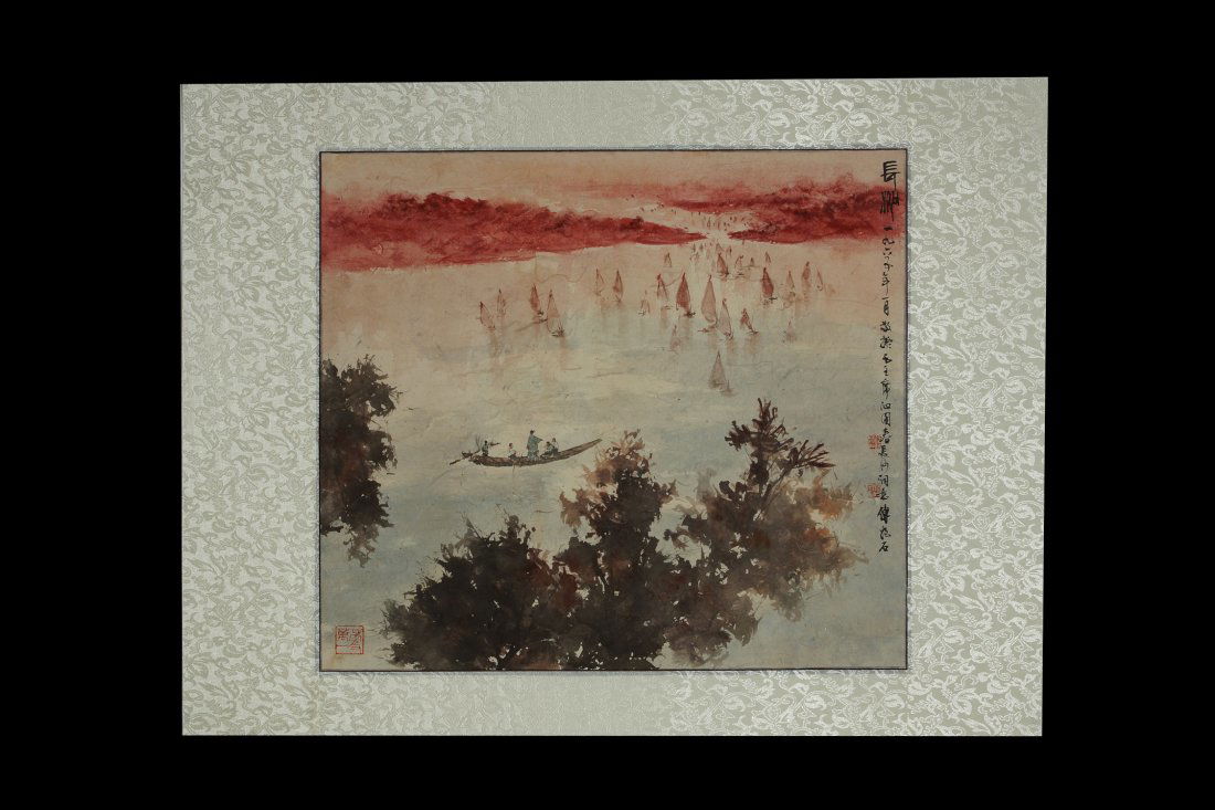 Chinese Painting: Chinese painting, by Fu Baoshi 傅抱石 (1904-1965), a famous master of Chinese painter. It's significant for Poem and painting, the painting is from Mao Zedong's poem, so the poetic l