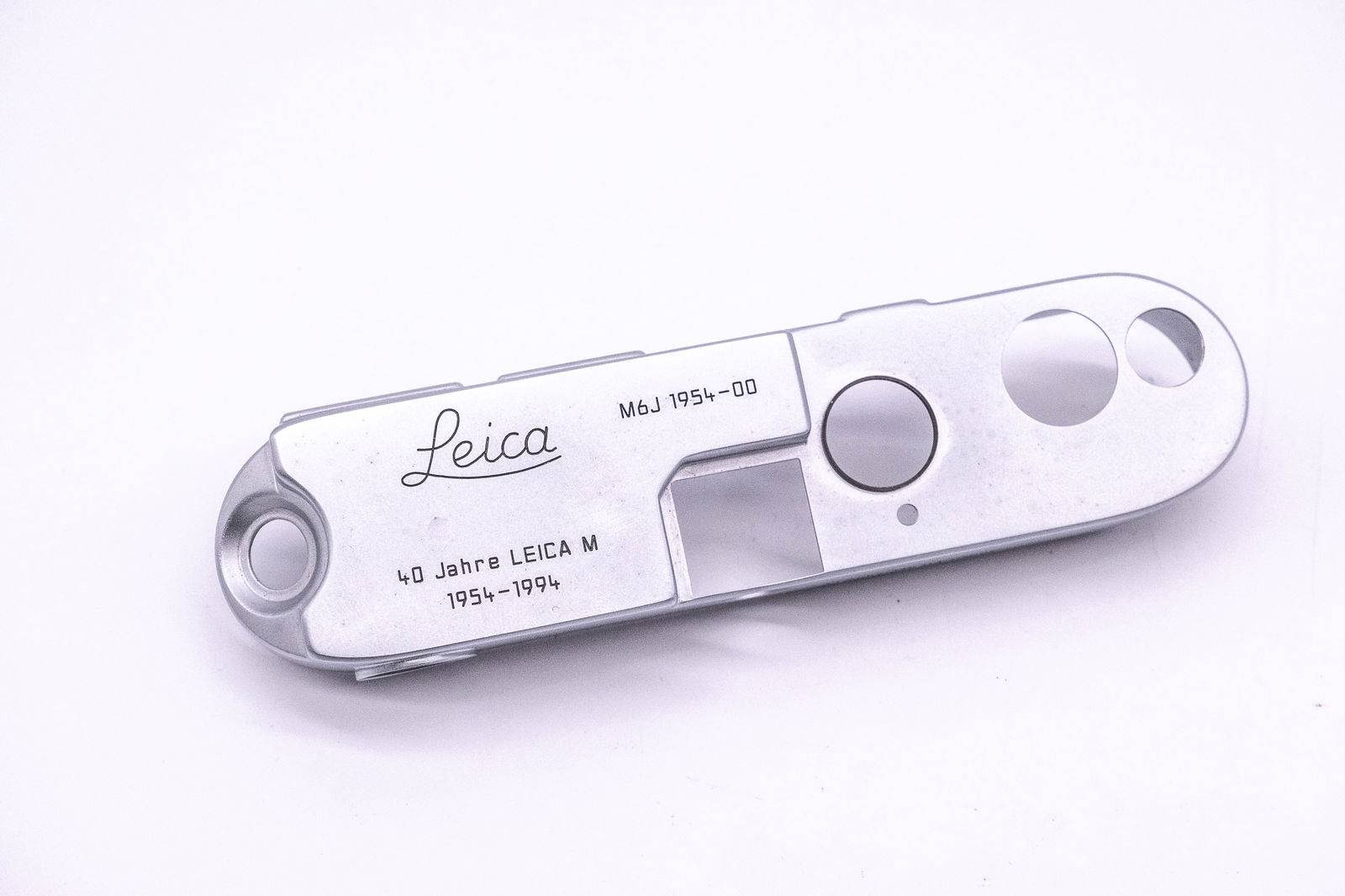Leica M6J top plate. Inscribed “M6J 1954-00" m and “40 Jahre LEICA M 1954-1994" (1 of 8)