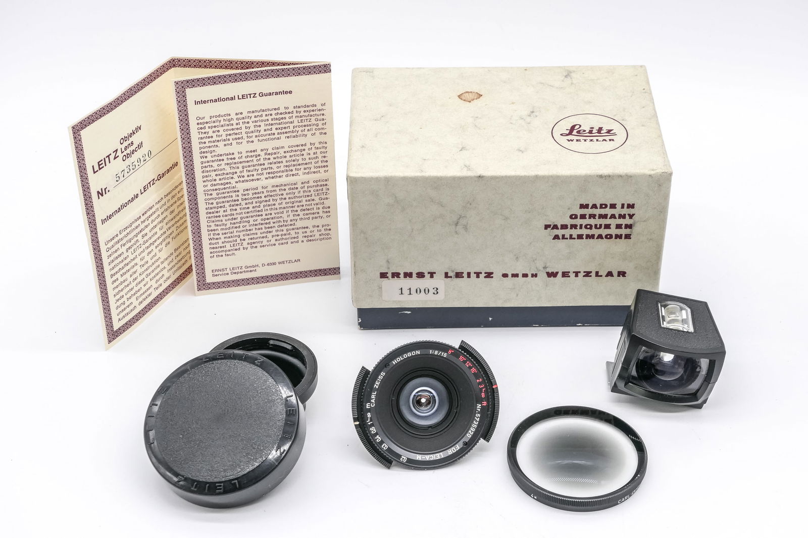 Zeiss 15mm Hologon f8 complete in the box with caps, special spirit-level viewfinder (1 of 20)