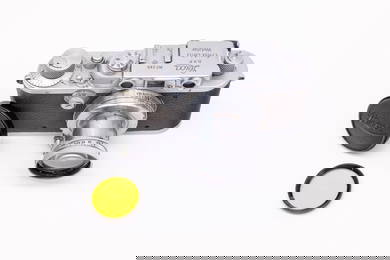 Leica I-III conversion Nr. 245 in silver chrome finish, with 50mm Summar f2