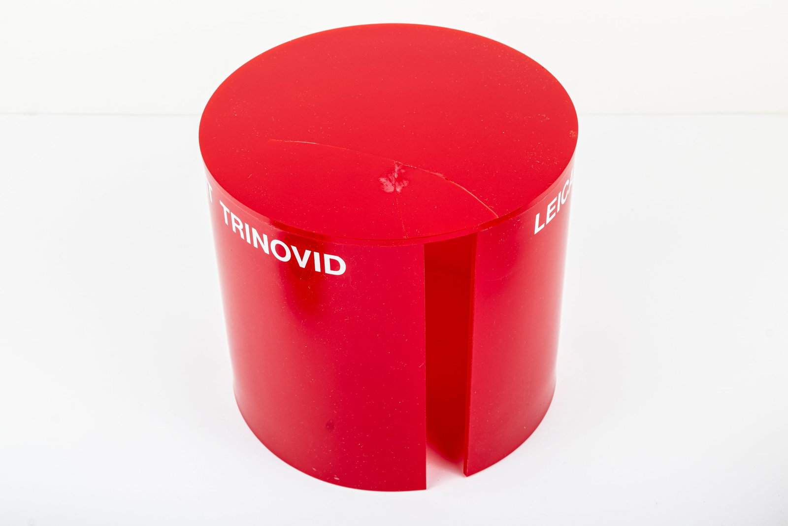 Three nesting red plastic display columns - 3