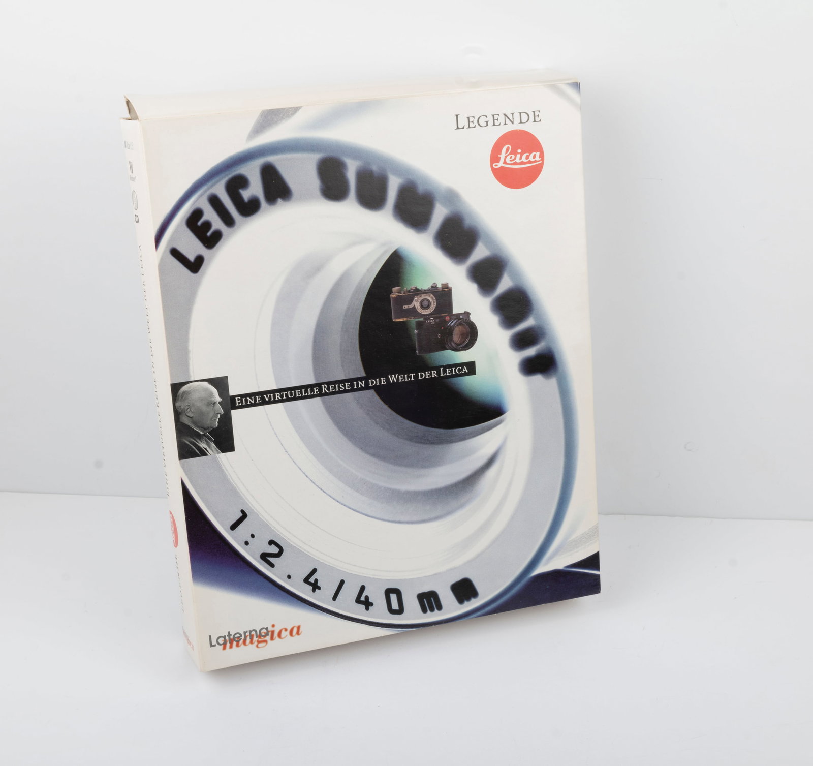 Leica Legend. A Virtual Trip Into the World of Leica: "Leica Legende. Eine Virtuelle Reise in die Welt der Leica" (Leica Legend. A Virtual Trip Into the World of Leica) CD ROM in its box, in "Leitz Thinks Ahead" plastic bag. Made in 1997, this digital
