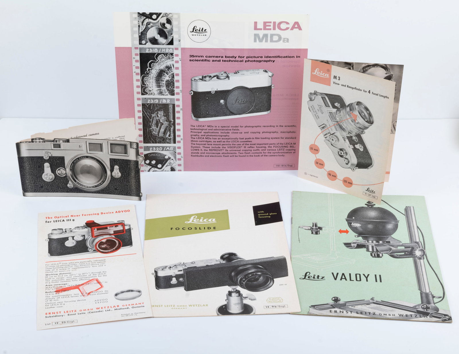 An array of Leica advertising literature (1 of 13)