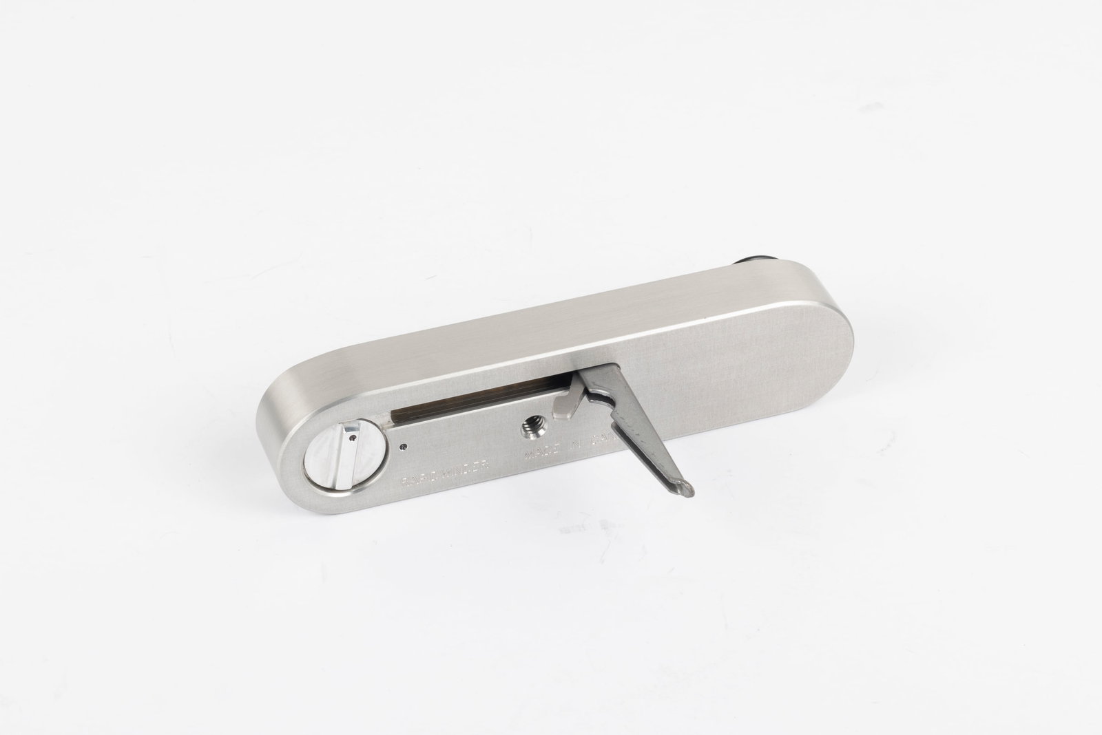 Abrahamsson Rapidwinder: Abrahamsson Rapidwinder in brushed silver aluminum finish, made for the Leica M4-2 and later cameras. Condition: Excellent ++