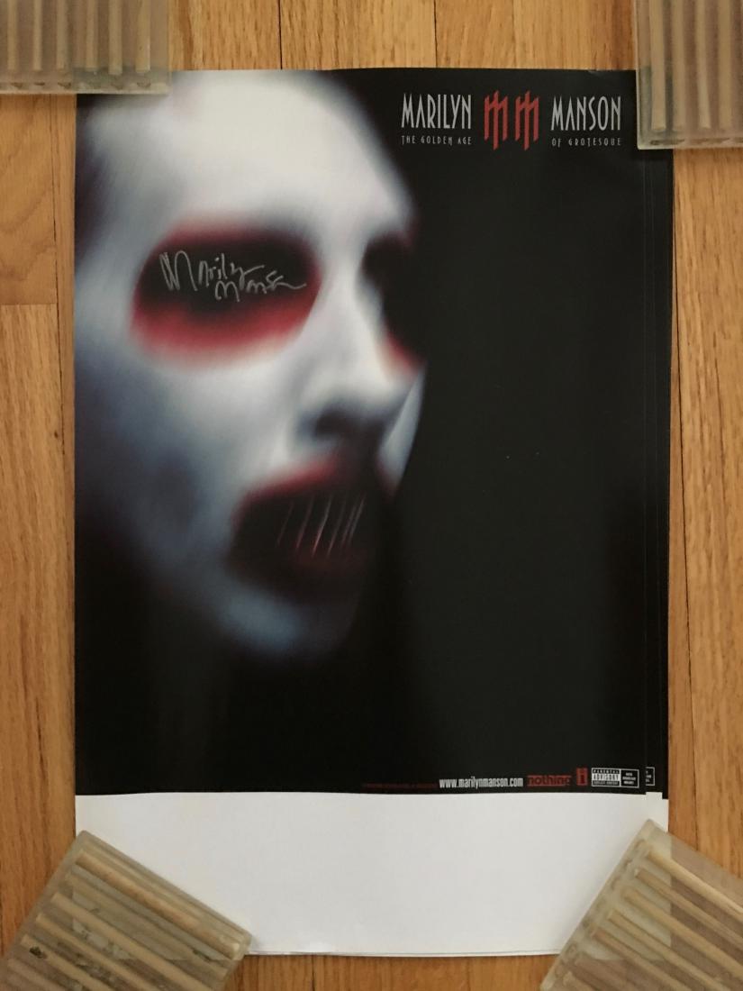 Marilyn Manson Poster - SIGNED: The golden age of grotesque. Signed at record store in front of buyer.