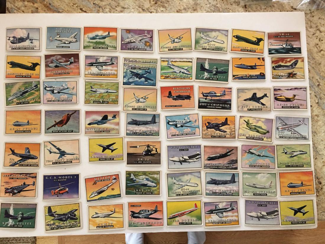 WINGS COLLECTOR CARD SET: WINGS COLLECTOR CARD SET, Vintage 1952 Topps WINGS Airplane Friend or Foe Lot Of 56+ Cards. The 1952 Topps Wings cards feature state-of-the-art planes from several different countries and even include