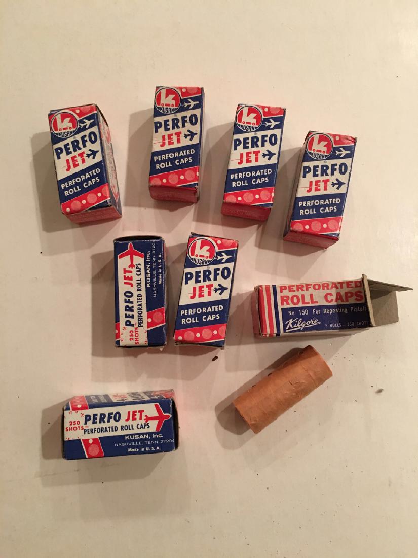 Kusan Perfo Jet CAP GUN CAPS: Vintage Kusan Perfo Jet perforated roll caps - CAP GUN CAPS