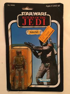 RARE 1983 Kenner ROTJ Star Wars BOBA FETT Action Figure: SUPER RARE ! ! ! - 1983 Kenner ROTJ Star Wars BOBA FETT Action Figure 1983 Jedi Return of the Jedi. Back shows collect all 77. Punched merchandising hanger. No dents in blister pack. Small crease in b