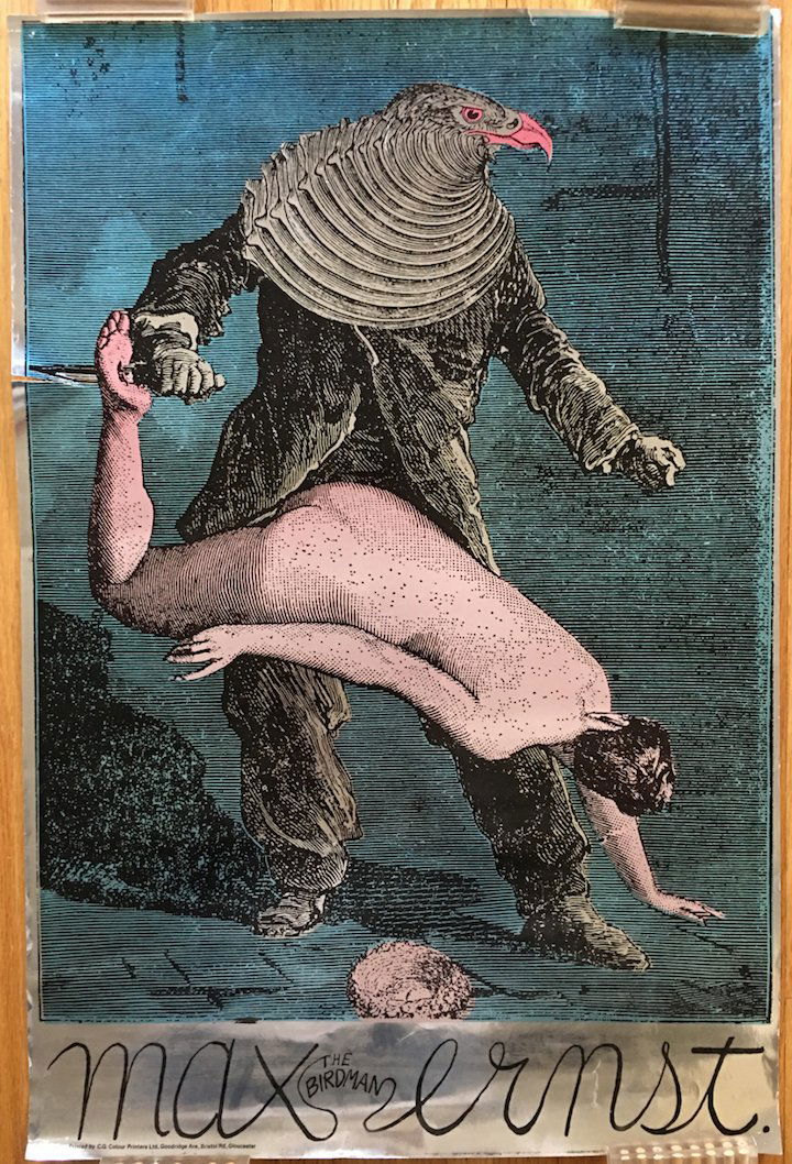 MARTIN SHARP ORIGINAL - MAX THE BIRDMAN ERNST: SELLING FOR $2500 on other sites ! ! ! MARTIN SHARP ORIGINAL - MAX THE BIRDMAN ERNST ! RARE AT AUTION ! Any Martin Sharp poster or Big O is a rare find. Today you are looking at a very rare MAX ERNST