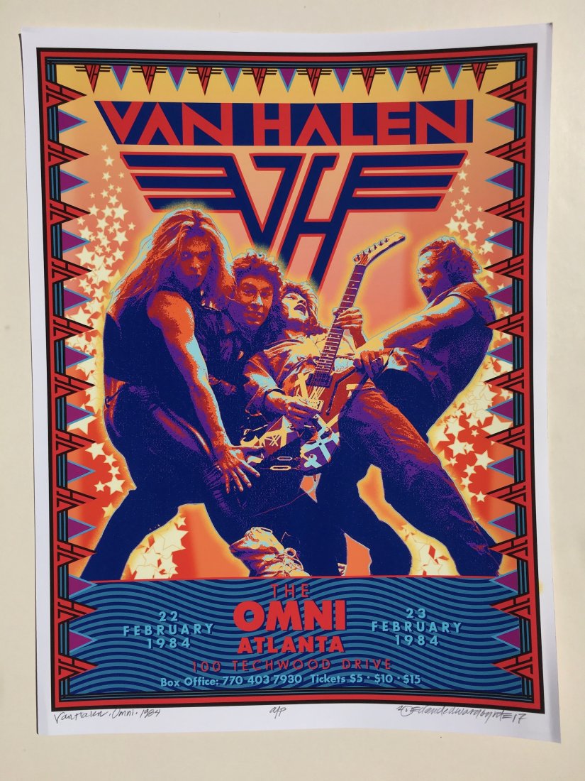 DAVID BYRD - Van Halen 1984 - Signed Artists Proof: Archival MATTE Paper giclée print by David Edward Byrd - signed Artists Proof. Dimensions approx. 22”H x 17"W Unframed. Style/Period: Art: Contemporary Born near Chattanooga, Tennessee, David Edwar