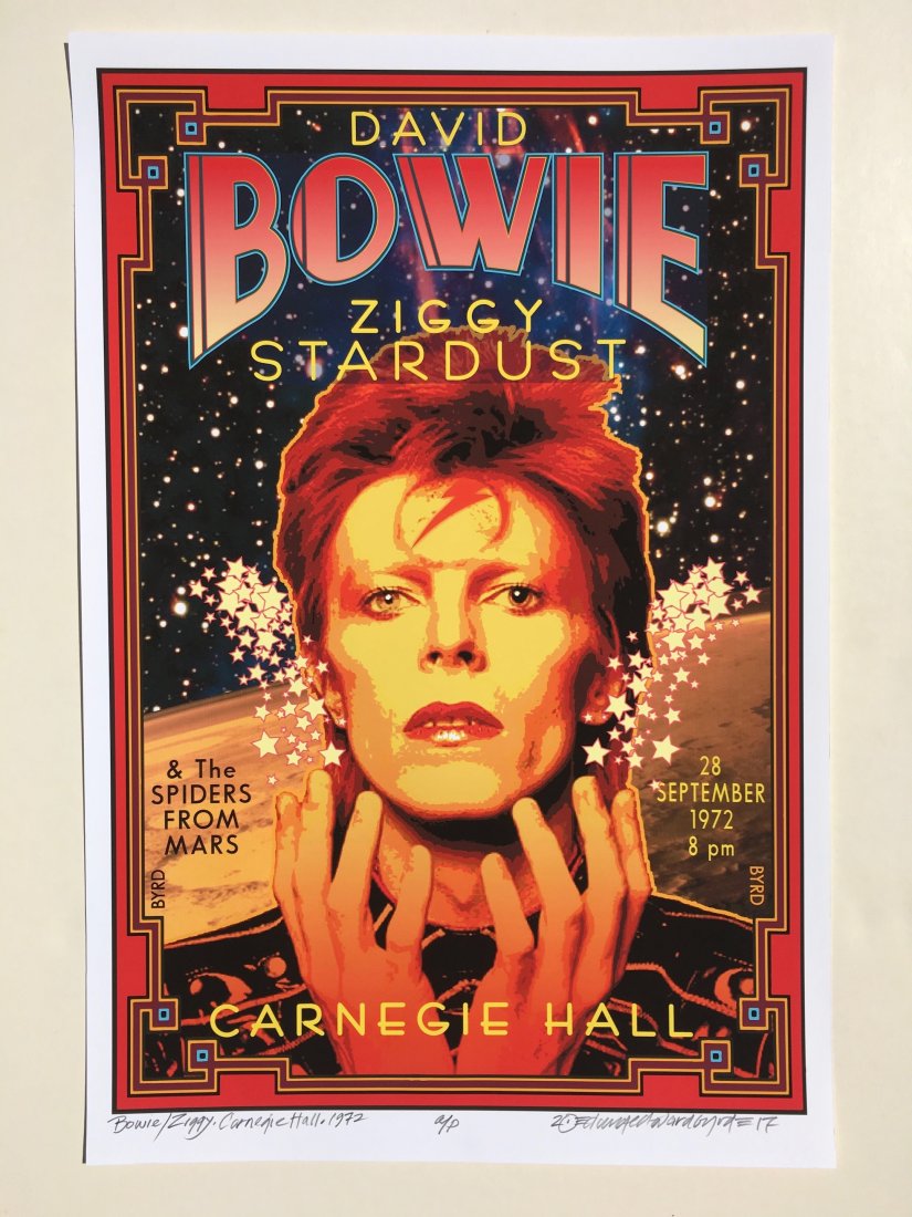 DAVID BYRD - David Bowie 1972 - Signed Artists Proof: Archival MATTE Paper giclée printby David Edward Byrd - signed Artists Proof.Dimensions approx. 22”H x 17\"W Unframed.Style/Period: Art: ContemporaryBorn near Chattanooga, Tennessee, David Edward B