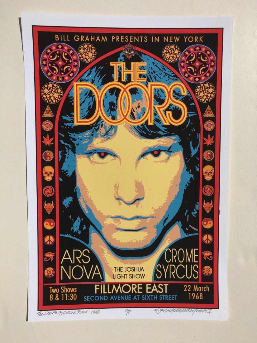 DAVID BYRD - The Doors 1968 - Signed Artists Proof: Archival MATTE Paper giclée print by David Edward Byrd - signed Artists Proof. Dimensions approx. 22H x 17W Unframed. Style/Period: Art: Contemporary Born near Chattanooga, Tennessee, David Edward By
