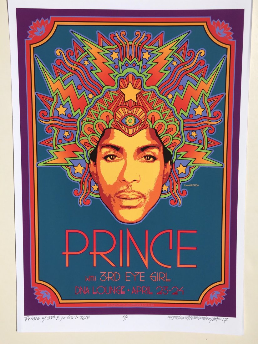 DAVID BYRD - Prince 2013 - Signed Artists Proof: Archival MATTE Paper giclée print by David Edward Byrd - signed Artists Proof. Dimensions approx. 22H x 17W Unframed. Style/Period: Art: Contemporary Born near Chattanooga, Tennessee, David Edward By