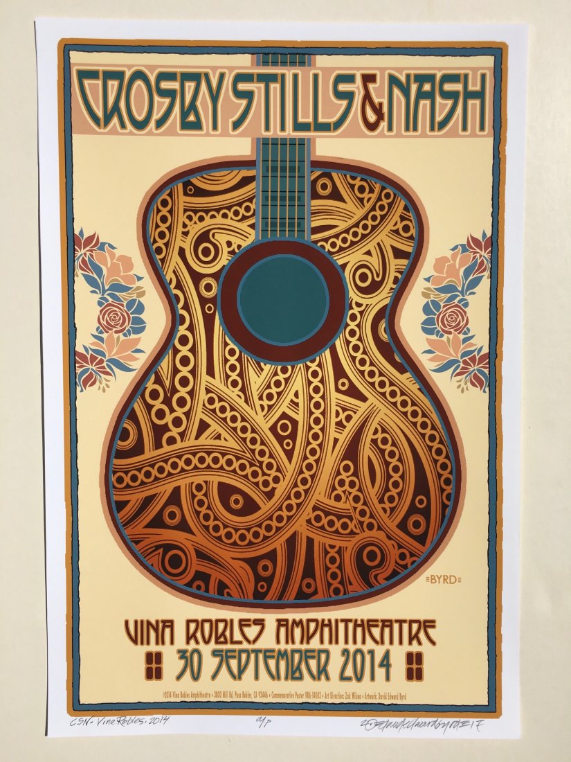 DAVID BYRD - CSN 2014 - Signed Artists Proof: Crosby Stills Nash - Archival MATTE Paper giclée print by David Edward Byrd - signed Artists Proof. Dimensions approx. 22H x 17W Unframed. Style/Period: Art: Contemporary Born near Chattanooga, Tenne