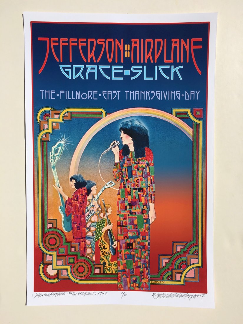 DAVID BYRD - Jefferson Airplane - Signed Artists Proof: Archival MATTE Paper giclée print by David Edward Byrd - signed Artists Proof. Dimensions approx. 22H x 17W Unframed. Style/Period: Art: Contemporary Born near Chattanooga, Tennessee, David Edward By