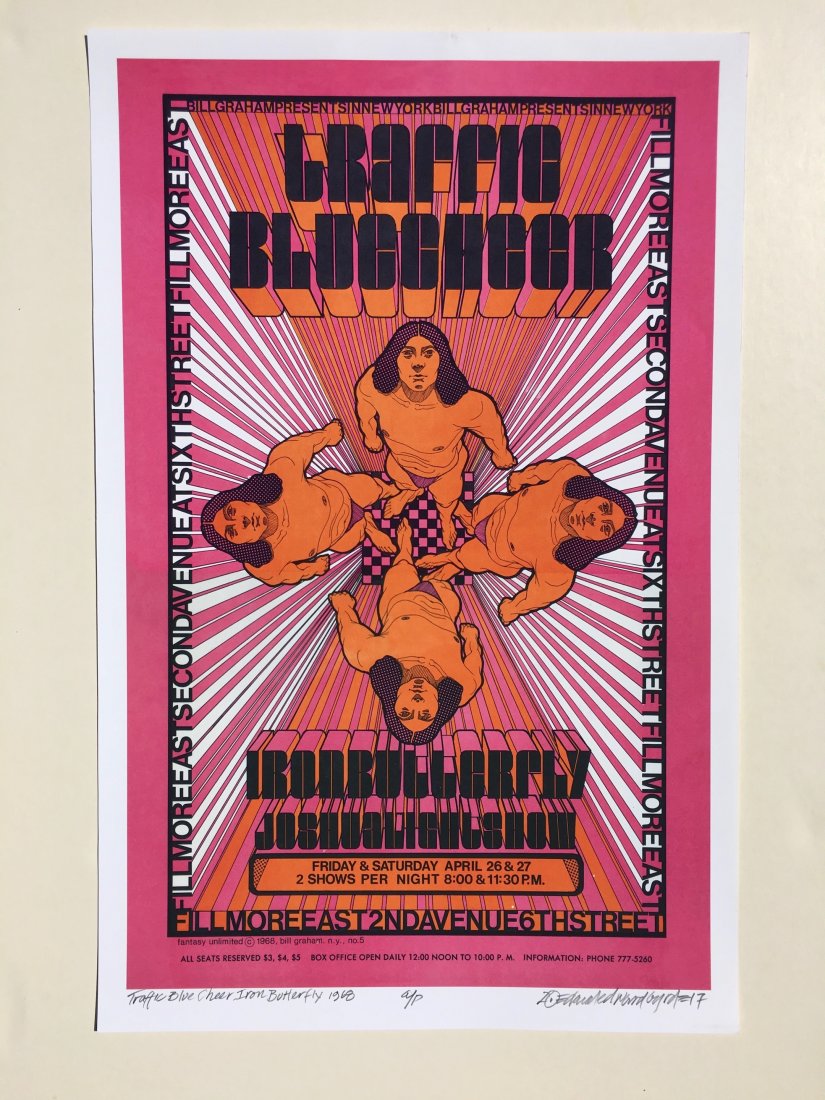 DAVID BYRD - Traffic/Cheer/Iron - Signed Artists Proof: Traffic, Blue Cheer, Iron Butterfly - Archival MATTE Paper giclée print by David Edward Byrd - signed Artists Proof. Dimensions approx. 22H x 17W Unframed. Style/Period: Art: Contemporary Born near C