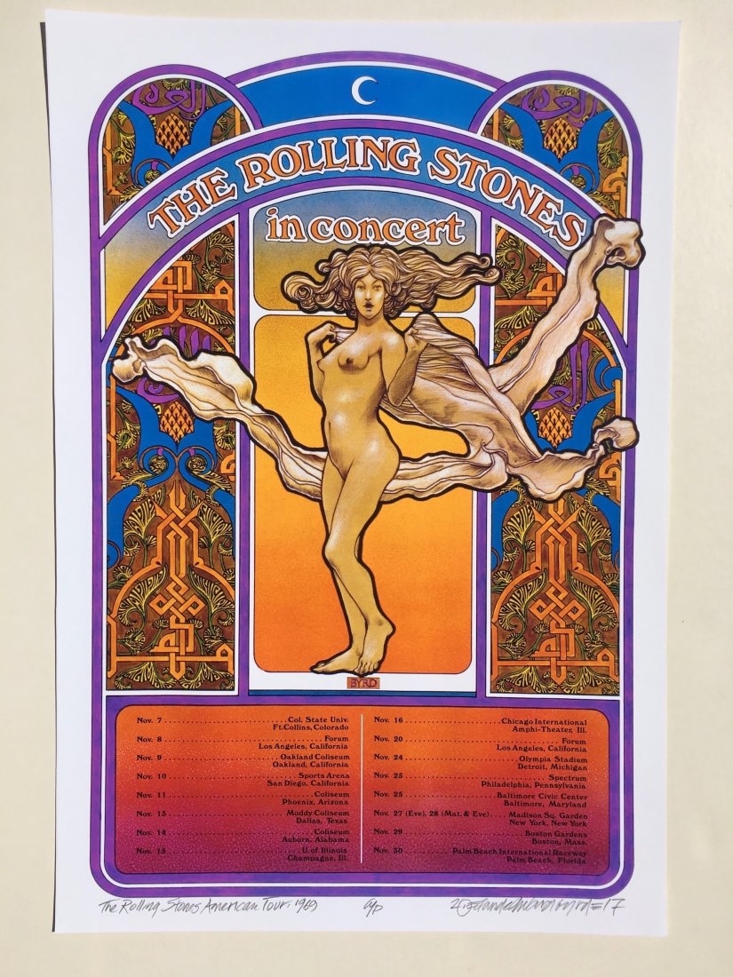 DAVID BYRD - Rolling Stones/Venues - Signed & Numberd: Archival MATTE Paper giclée print by David Edward Byrd - signed and numbered. Dimensions approx. 22H x 17W Unframed. Style/Period: Art: Contemporary Born near Chattanooga, Tennessee, David Edward Byr