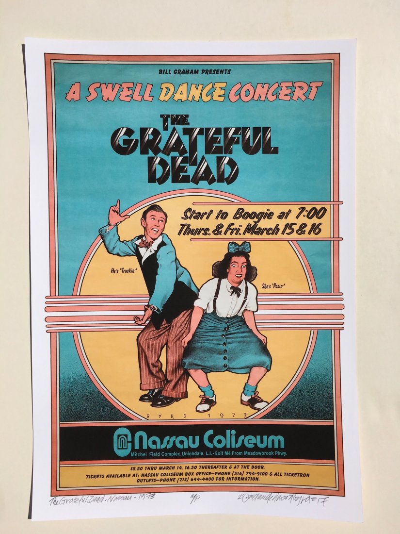 DAVID BYRD - Grateful Dead - Signed Artists Proof: Archival MATTE Paper giclée print of A SWELL DANCE CONCERT by the Grateful Dead - by David Edward Byrd - signed Artists Proof. Dimensions approx. 22H x 17W Unframed.Style/Period: Art: Contemporary Bo