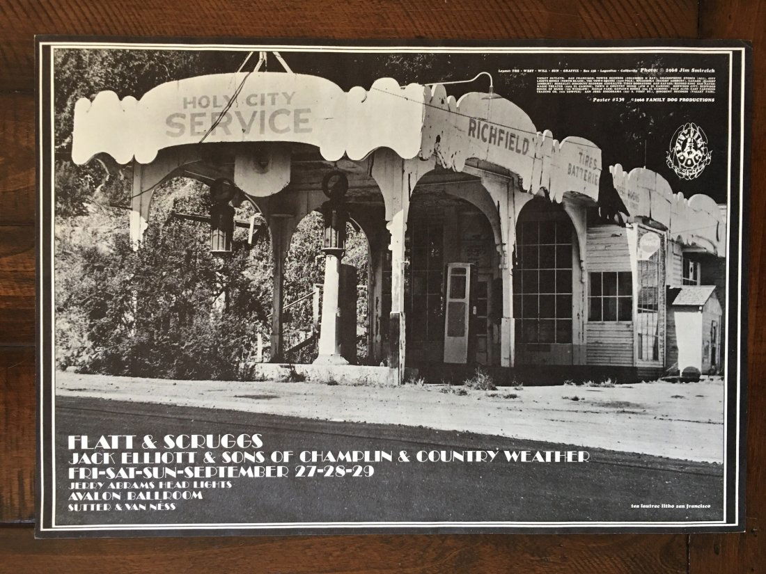FLATT & SCRUGGS - FD139: Flatt and Scruggs, Ramblin' Jack Elliott, The Sons of Champlin, Country Weather. 14.20. No pinholes or edgewear. ARTIST The West Will Sun Graffix and Jim Smircich. DATE Sep 27, 1968. VENUE Avalon Ball