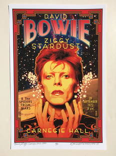 DAVID BYRD - David Bowie 1972 - Signed Artists Proof: Archival MATTE Paper giclée print by David Edward Byrd - signed Artists Proof. Dimensions approx. 22â€H x 17\"W Unframed. Style/Period: Art: Contemporary Born near Chattanooga, Tennessee, David