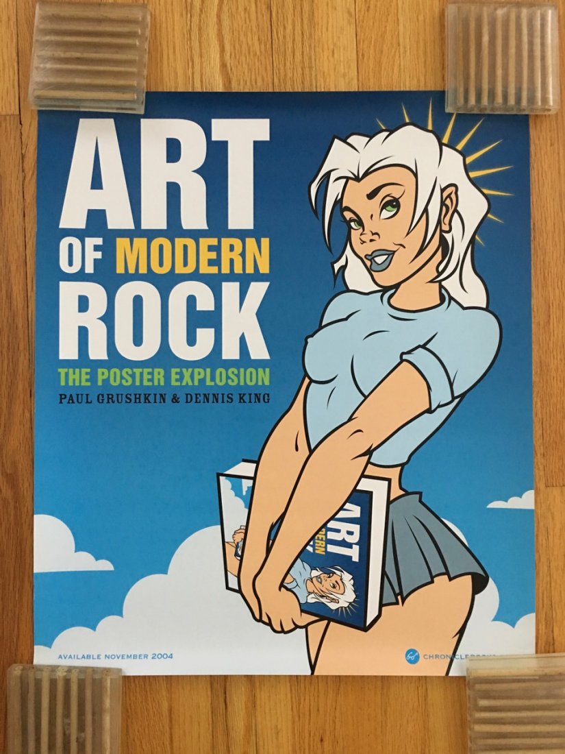 THE ART OF MODERN ROCK - ANGEL POSTER - BLUE: THE ART OF MODERN ROCK - ANGEL POSTER. PROMO POSTER FROM THE LAUNCH OF THE NOW INFAMOUS POSTER BOOK - AOR. BY PAUL GRUSHKIN AND DENNIS KING.