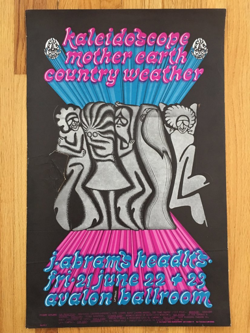 Kaleidoscope - with MOTHER EARTH - FD124: Kaleidoscope - with MOTHER EARTH - FD124. Jun 21, 1968 at the Avalon. These posters are hard to come by in good condition, as the characters are actually CUT-OUTS and most of the time the poster was r