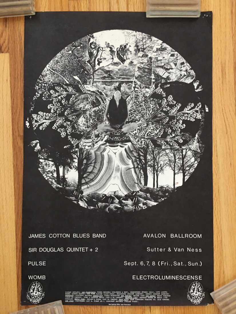 JAMES COTTON BLUES BAND - 1ST - FD136: Sep 6, 1968 HAS JAMES COTTON BLUES BAND - 1ST - FD136 - PLAYING AT THE AVALON WITH ART BY ROGER WEIL. VG WITH PINHOLES.
