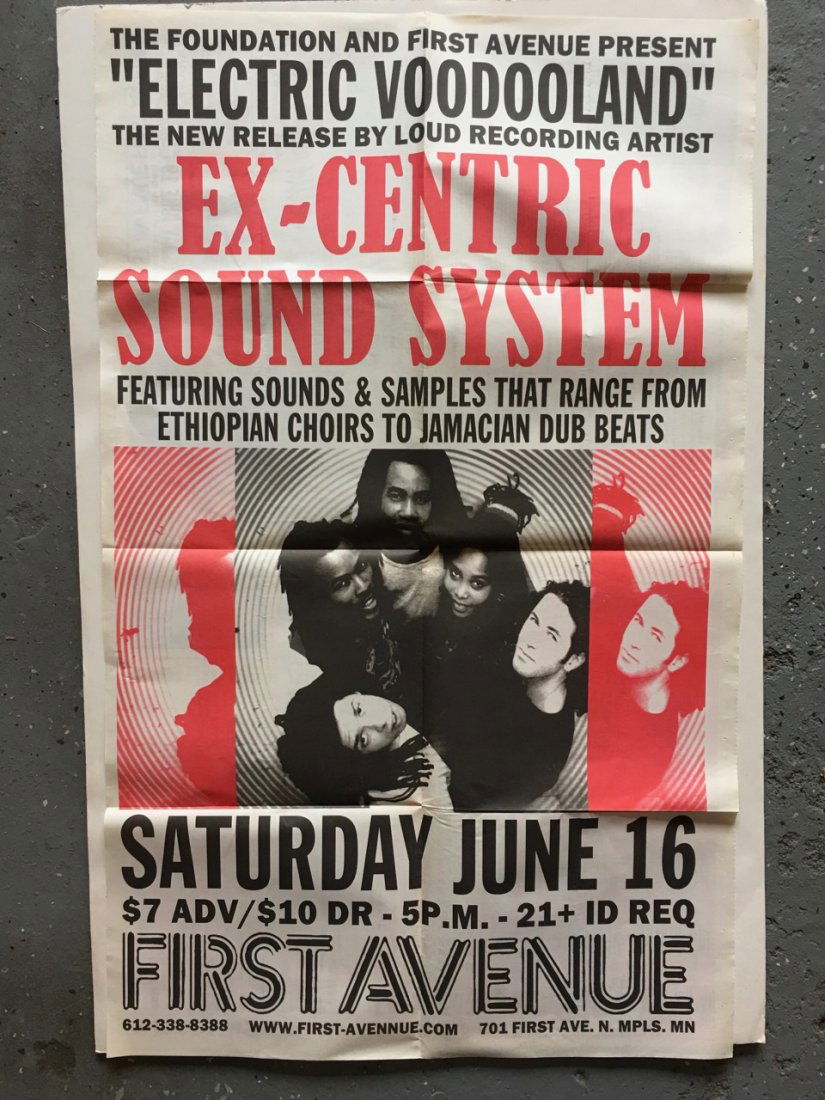 EX-CENTRIC SOUND SYSTEM at FIRST AVE in MINNEAPOLIS: Original local run poster for EX-CENTRIC SOUND SYSTEM at FIRST AVE IN MINNEAPOLIS - 22 x 35. Joseph Thomas Fine (born December 7, 1964), known professionally as Yossi Fine, is a Jewish Israeli bassist