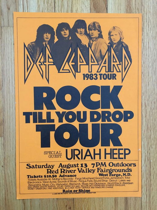 Def Leppard And Uriah Heep 1983 Fargo Fairgrounds Sep 16 2017 Pashco Posters In Mn