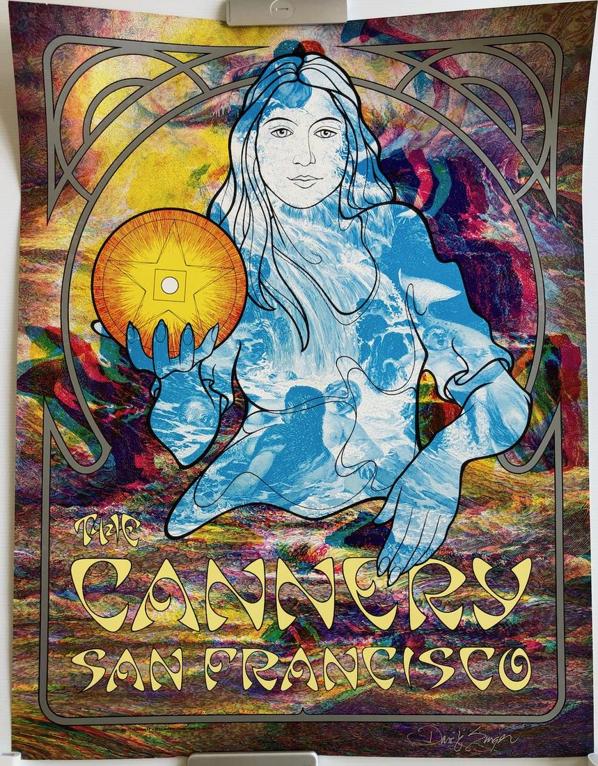 RARE SIGNED THE CANNERY POSTER by SINGER: POSTER FOR THE CANNERY IN SAN FRANCISCO. SIGNED IN SILVER SHARPIE BY THE ARTIST DAVID SINGER.