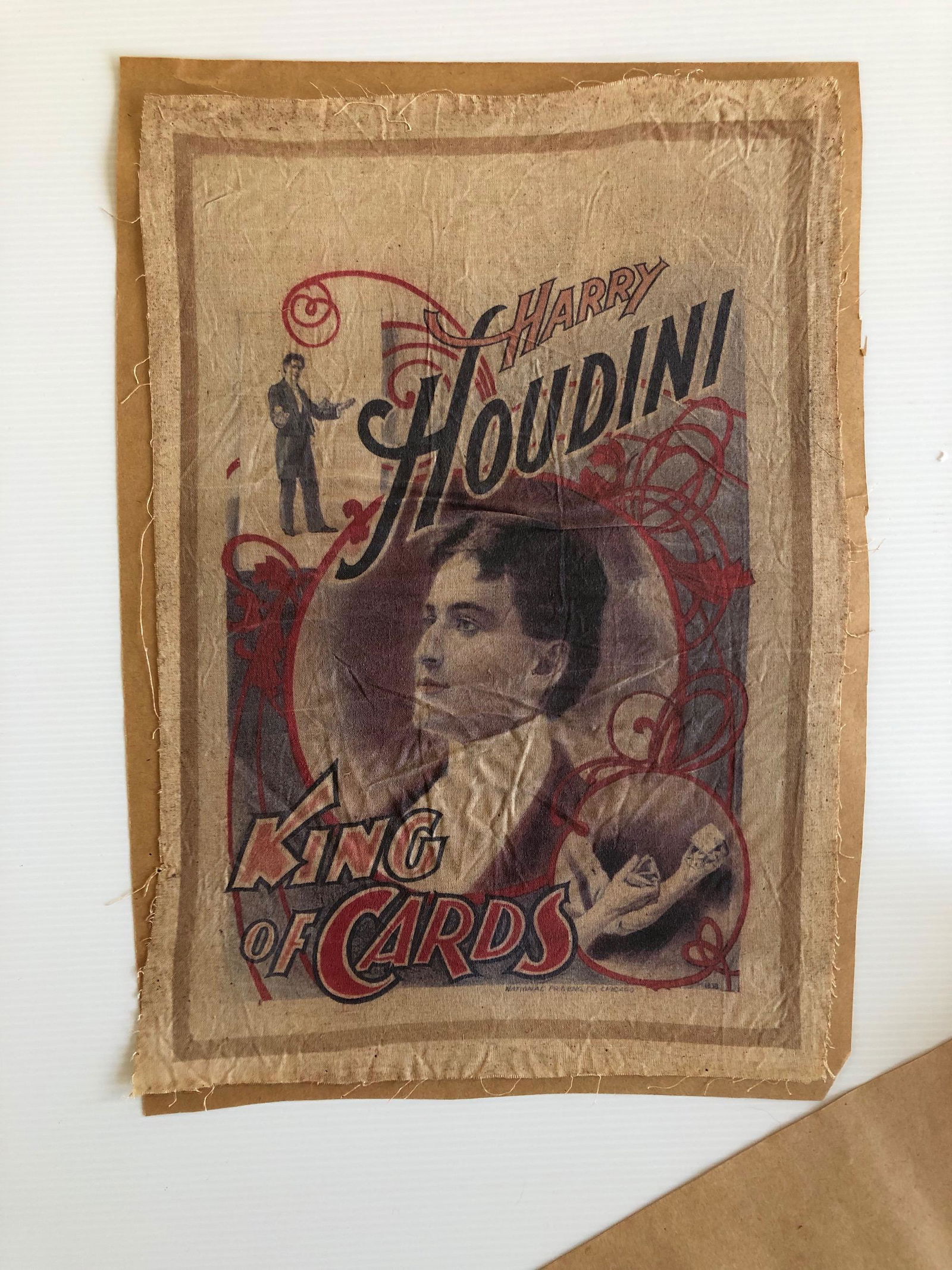 HARRY HOUDINI KING OF CARDS - STONE LITHO PRINT (1 of 2)